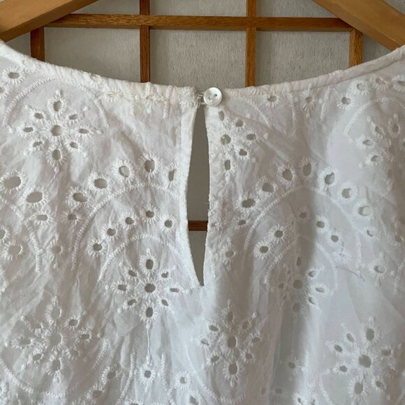 Japna Cotton Eyelet Short Sleeve Wrap Dress - Boho Fairy Cottagecore - Picture 6 of 7